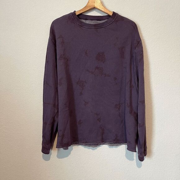 Alphalete Purple Tie Dye Washed Raw Cut Pullover Sweatshirt Size Large - Picture 1 of 5